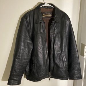 Columbia Black Leather Jacket (Large)